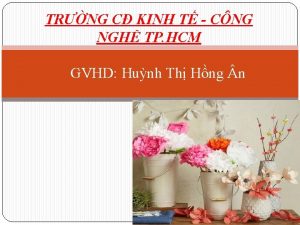 TRNG C KINH T CNG NGH TP HCM