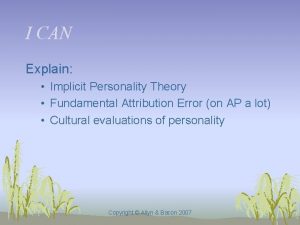 Implicit personality theory