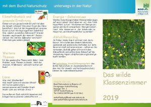 mit dem Bund Naturschutz unterwegs in der Natur