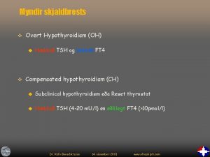 Myndir skjaldbrests v Overt Hypothyroidism OH u v