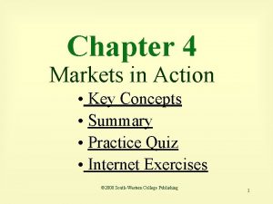 Chapter 4 Markets in Action Key Concepts Summary