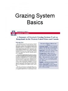 Grazing System Basics Continuous SeasonLong Ranch Headquarters Map