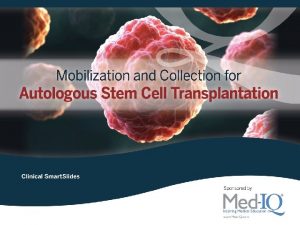 Stem Cell Mobilization and Collection in Autologous Stem