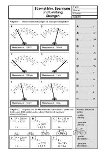 Stromstrke Spannung und Leistung bungen Welche Messwerte zeigen