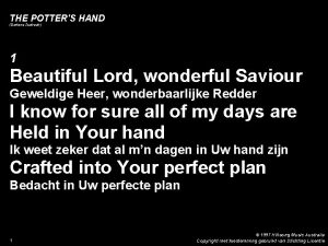 THE POTTERS HAND Darlene Zschech 1 Beautiful Lord