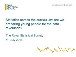 Statistics across the curriculum are we preparing young