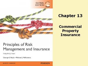 Chapter 13 Commercial Property Insurance Agenda Commercial Package