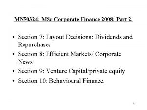 MN 50324 MSc Corporate Finance 2008 Part 2