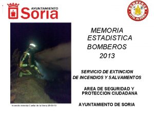 MEMORIA ESTADISTICA BOMBEROS 2013 SERVICIO DE EXTINCION DE