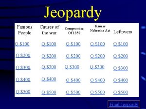 Jeopardy Famous People Kansas Nebraska Act Causes of