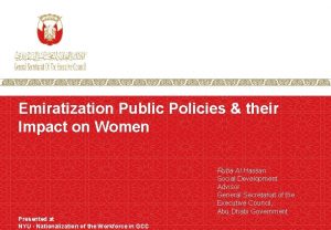 Emiratization Public Policies their Impact on Women Ruba