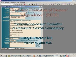 Realtime Evaluation of Doctors Independence REDI Performancebased Evaluation