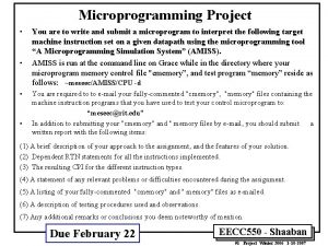 Microprogramming Project You are to write and submit