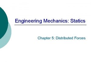 Engineering Mechanics Statics Chapter 5 Distributed Forces Introduction