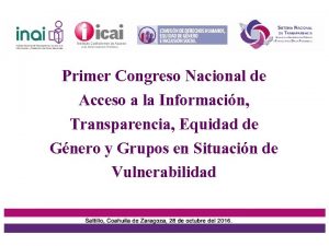 Primer Congreso Nacional de Acceso a la Informacin