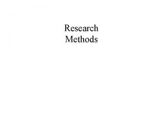 Research Methods Key Points What is empirical research