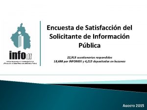 Encuesta de Satisfaccin del Solicitante de Informacin Pblica