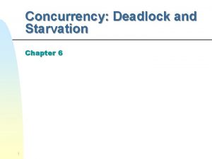 Concurrency Deadlock and Starvation Chapter 6 1 Deadlock