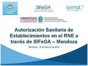 Autorizacin Sanitaria de Establecimientos en el RNE a