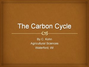 The Carbon Cycle By C Kohn Agricultural Sciences