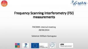 Frequency scanning interferometry