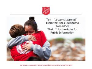 Ten Lessons Learned From the 2013 Oklahoma Tornadoes