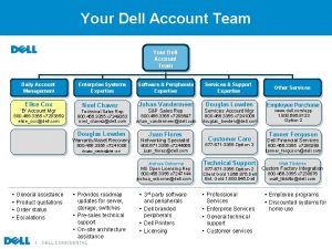 Your Dell Account Team Daily Account Management Elise