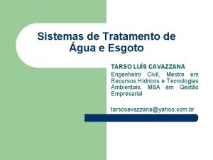 Sistemas de Tratamento de gua e Esgoto TARSO