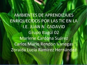 AMBIENTES DE APRENDIZAJES ENRIQUECIDOS POR LAS TIC EN