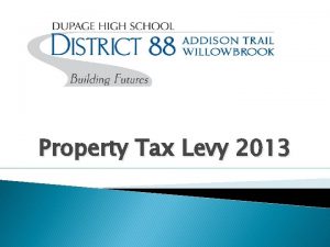 Property Tax Levy 2013 Tax Levy 2013 Timeline