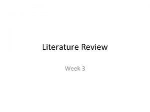 Scope of literature review