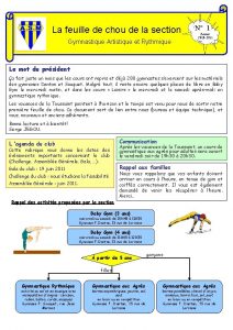 La feuille de chou de la section Gymnastique