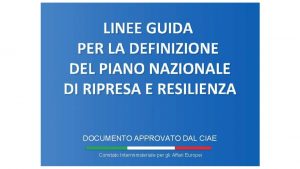 LINEE GUIDA PER LA DEFINIZIONE DEL PIANO NAZIONALE