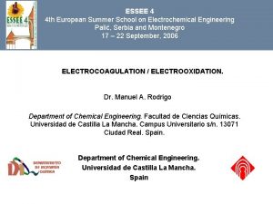 ESSEE 4 4 th European Summer School on