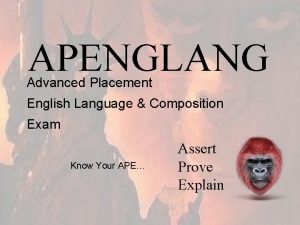 APENGLANG Advanced Placement English Language Composition Exam Know