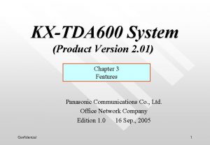 KXTDA 600 System Product Version 2 01 Chapter