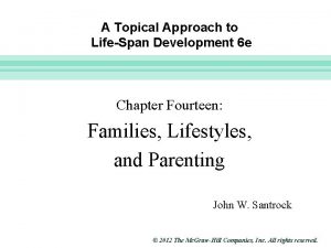 Slide 1 A Topical Approach to LifeSpan Development