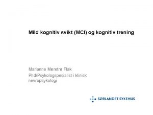 Mild kognitiv svikt