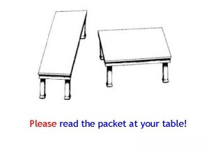 Please read the packet at your table Brain