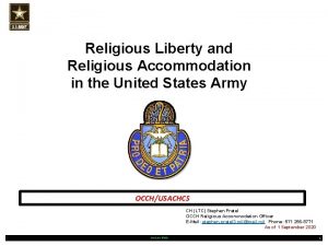 Religious Liberty and Religious Accommodation in the United