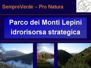 Sempre Verde Pro Natura Parco dei Monti Lepini