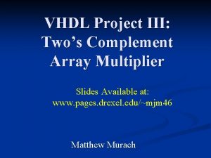 Vhdl 2's complement
