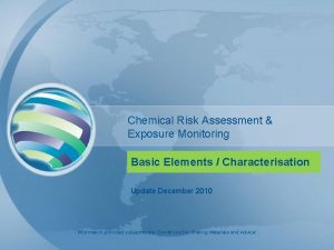 Chemical Risk Assessment Exposure Monitoring Basic Elements Characterisation