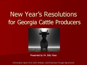 New Years Resolutions for Georgia Cattle Producers Presented