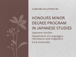LAUNCHING RECEPTION FOR HONOURS MINOR DEGREE PROGRAM IN