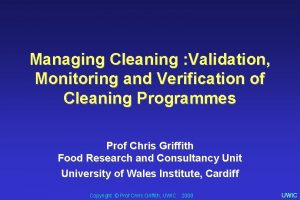 Managing Cleaning Validation Monitoring and Verification of Cleaning