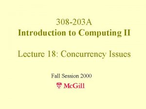 308 203 A Introduction to Computing II Lecture