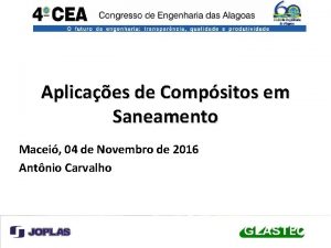 Aplicaes de Compsitos em Saneamento Macei 04 de