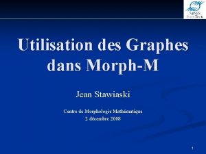 Utilisation des Graphes dans MorphM Jean Stawiaski Centre