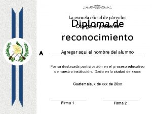 La escuela oficial de prvulos Diploma de Otorga